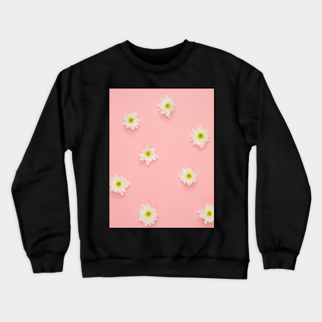 White flower, yellow and white flower, flowers background Crewneck Sweatshirt by Maroon55